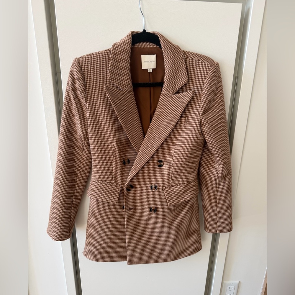 Favorite Daughter Houndstooth Double-Breasted Blazer, Pants Skirt Set - Picture 2 of 8